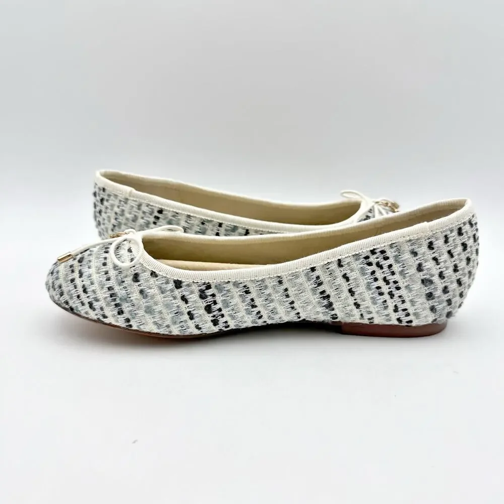 Sam Edelman Kids Felicia Ballet Flats US 2 M EU 33.5 Taupe Vegan Fabric NIB